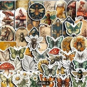 5 pack of Vintage Animal and Nature Style stickers, Help me get to 15 Sales​​​​